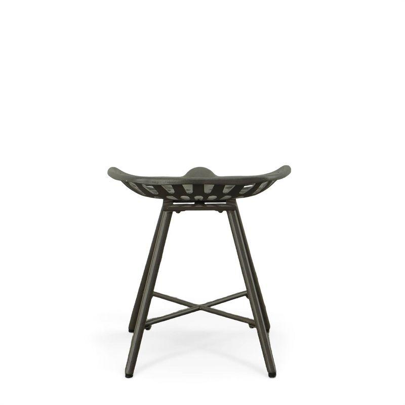 Carolina Living Kadin Tractor Seat Fireside Bench Industrial Gray: Cast Iron, Farmhouse Style