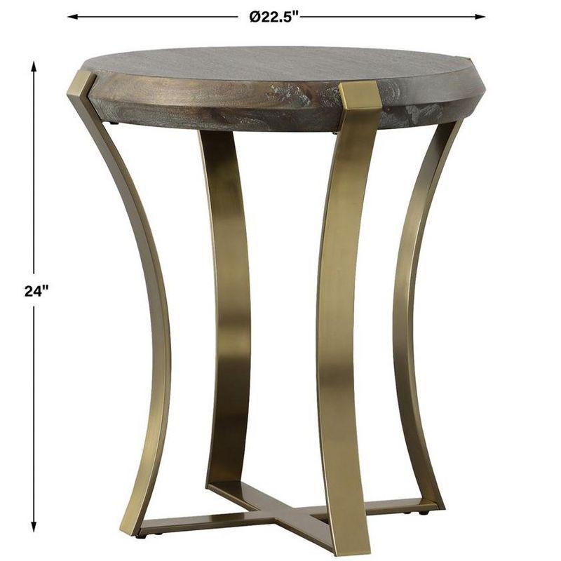 Uttermost Unite Brass Leg Wood Side Table