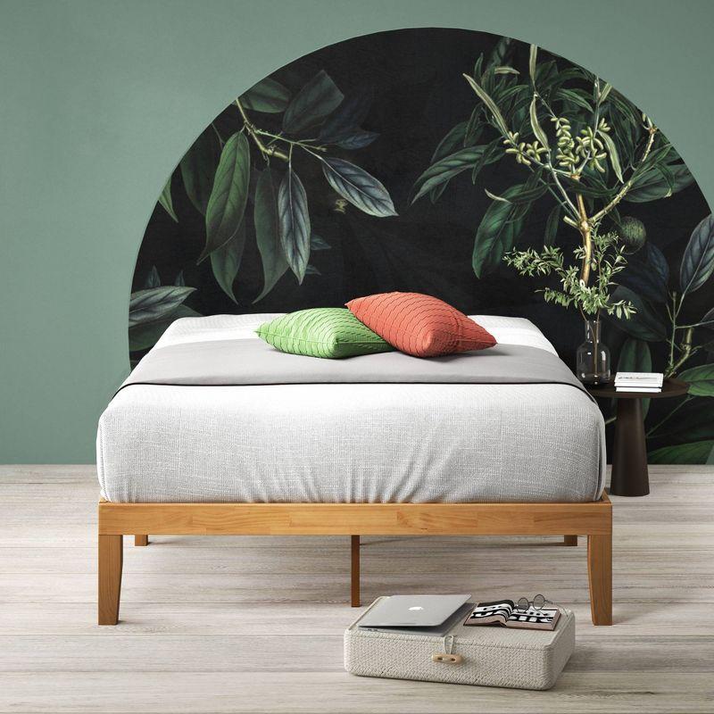 Full Moiz 14" Wood Platform Bed Frame Natural - Zinus