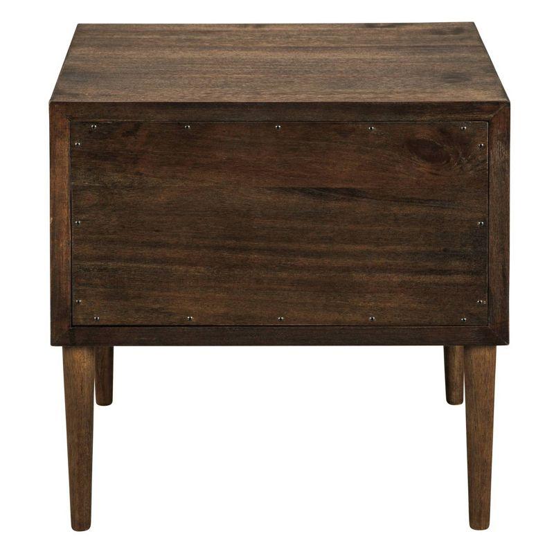 End Table Brown - Signature Design by Ashley: Mid-Century Storage Accent Table with Tapered Legs