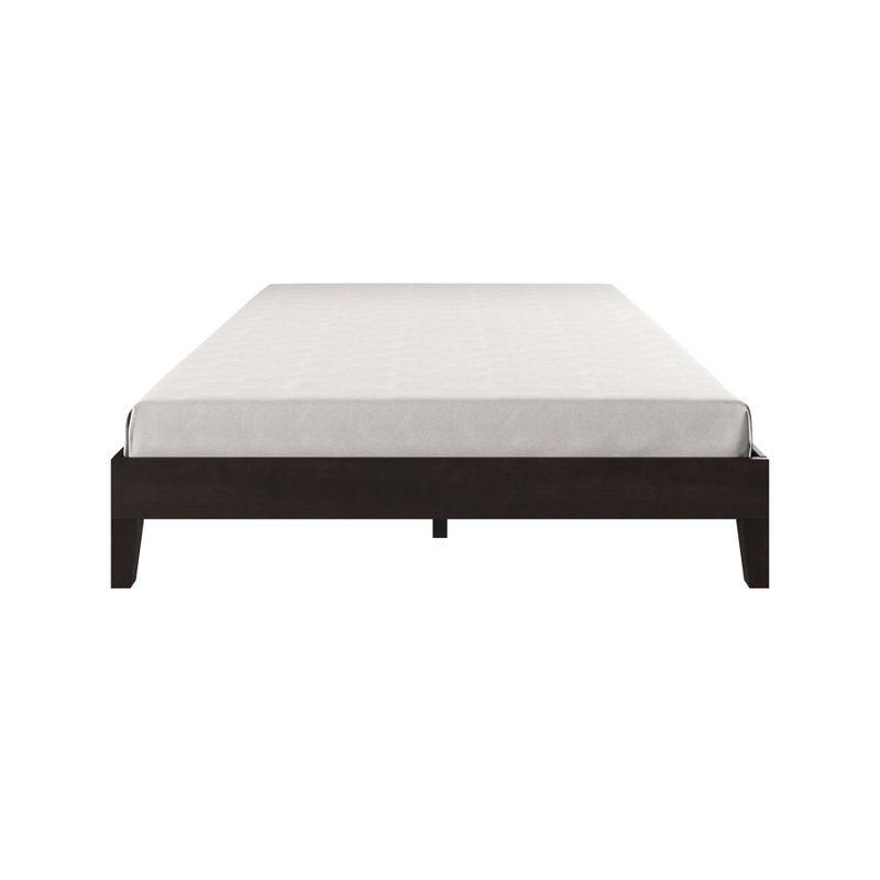 Nix Black Pine Wood Queen Platform Bed with Drawer