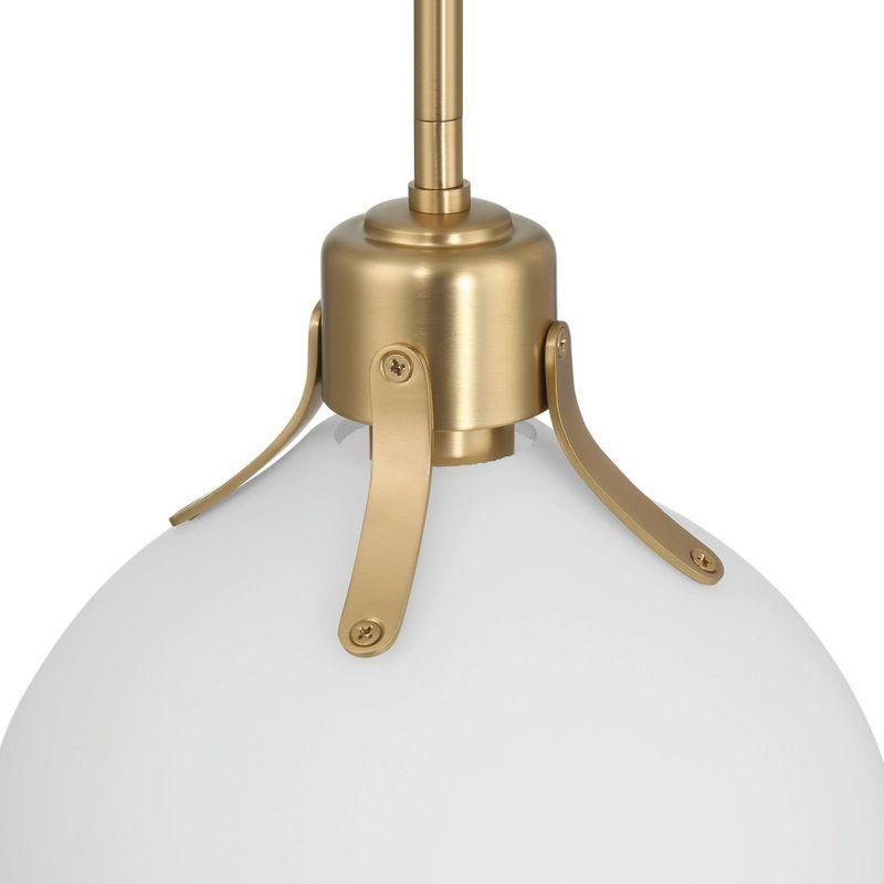 Robert Stevenson Lighting Delano Industrial Metal and Etched Glass Ceiling Light Gold and White: ETL Listed, 1-Way Dome Fixture