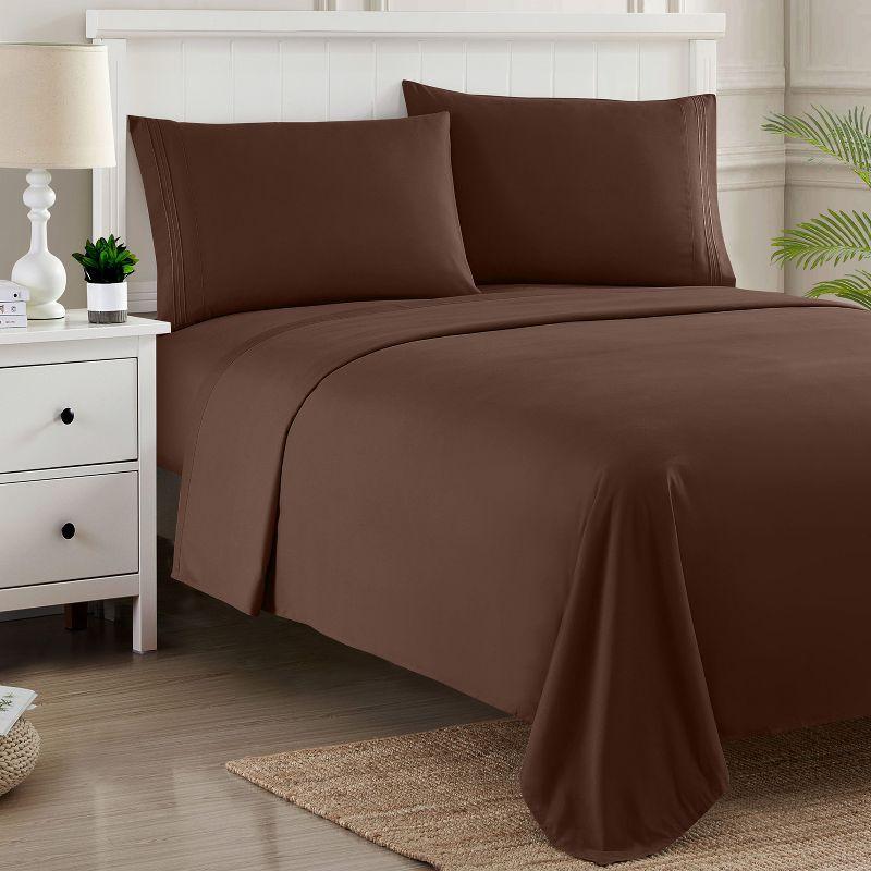 4 Piece Sheet Set, Ultra Soft 1800 Series, Double Brushed Microfiber by Sweet Home Collection®