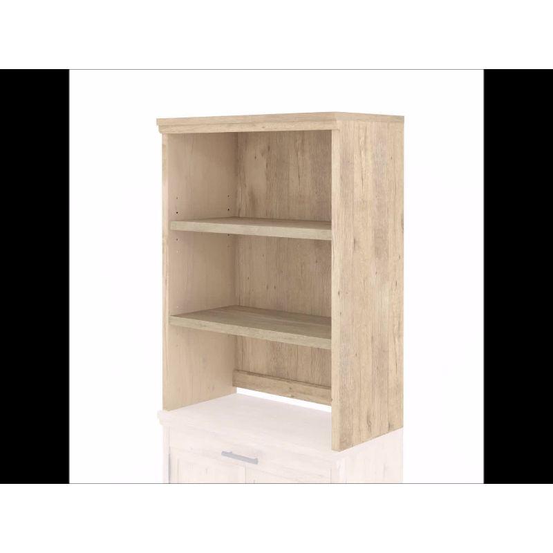 Prime Oak Adjustable 2-Shelf Library Hutch with Doors