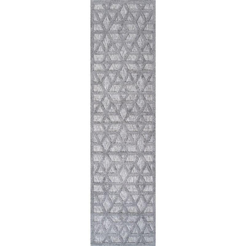 Talaia Neutral Geometric Indoor/Outdoor Area Rug - JONATHAN Y