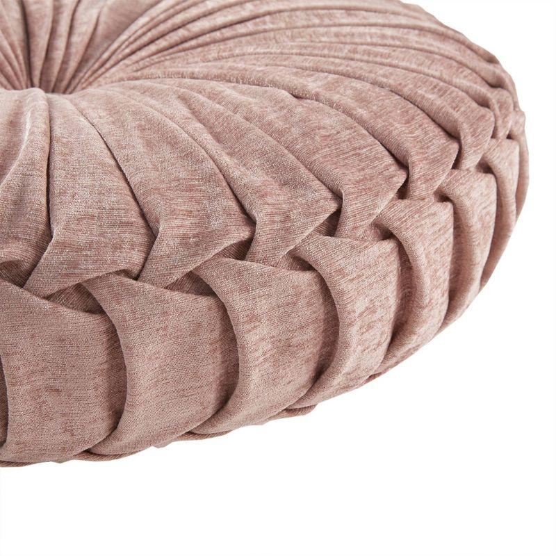 Blush Poly Chenille Round Floor Pillow Cushion