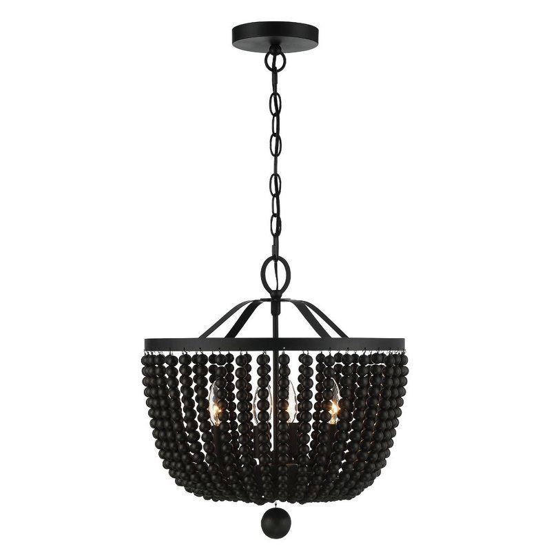 Conway 4 Light Wood Dimmable Empire Chandelier