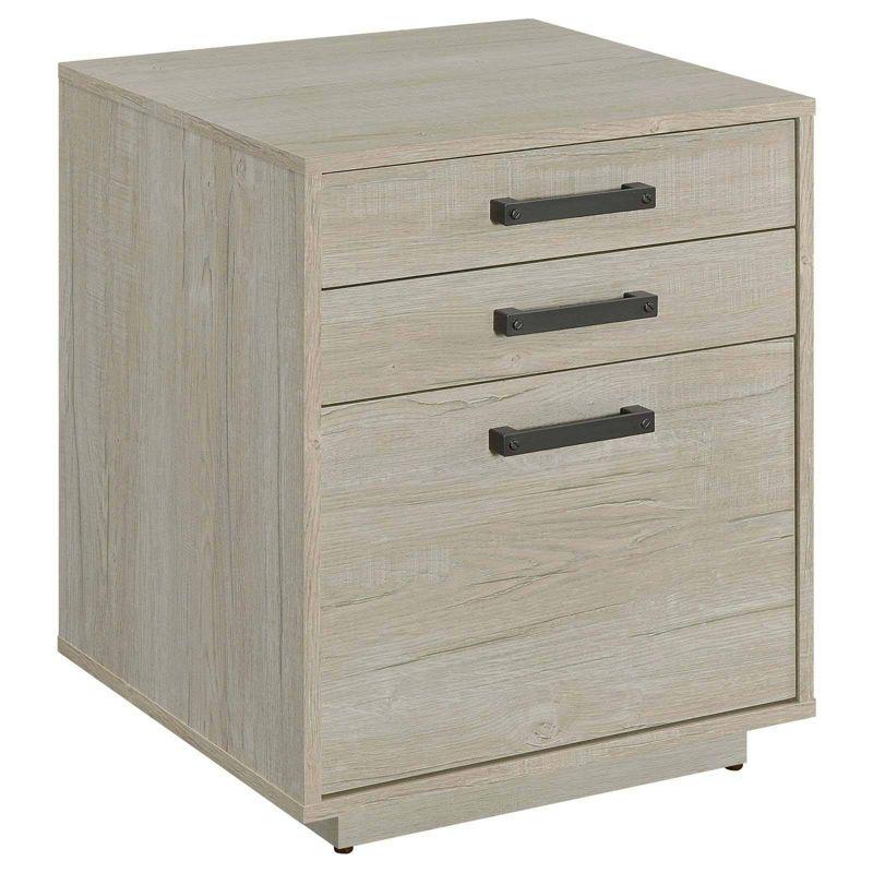 Coaster Loomis Modern 3 Drawer Wood File Cabinet Whitewashed Gray