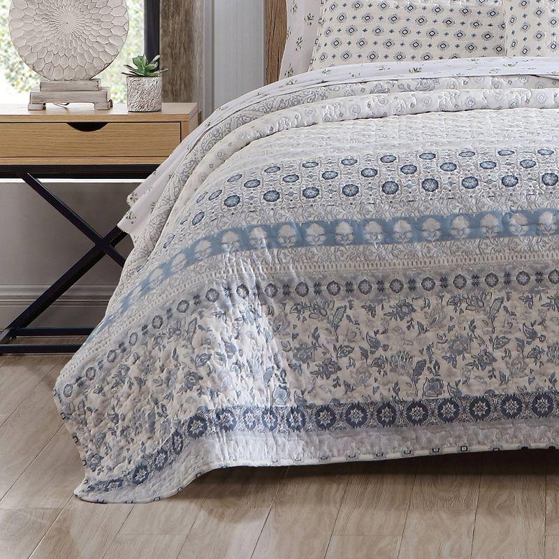 4pc Bexley Quilt Bedding Set Blue - Stone Cottage