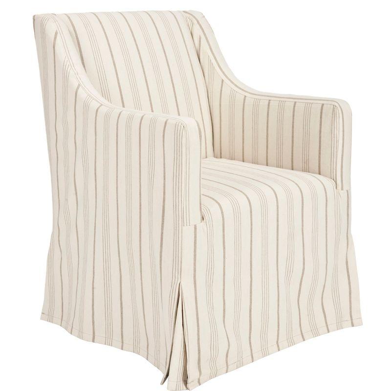 Sandra 26" White Linen Slipcover Arm Chair