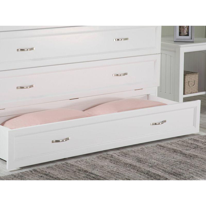 Queen Deerfield Murphy Bed Chest with Charging Station White - AFI: Space-Saving, Fold-Out Mattress, Elegant Design