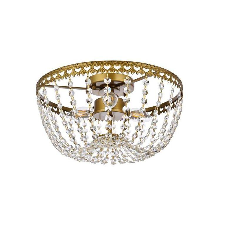 Elegant Lighting Kylie 14 inch flush mount in brass