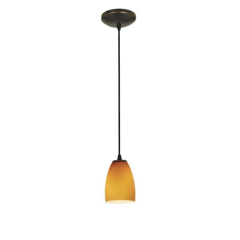 Amber Glass Oil Rubbed Bronze Pendant Light