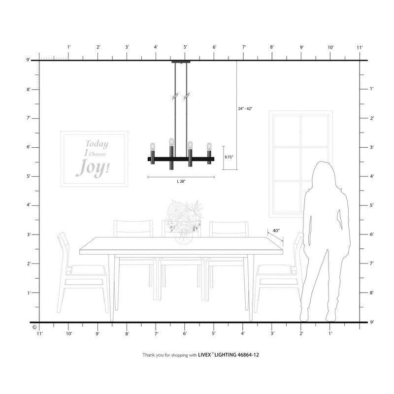 Livex Lighting Helsinki 4 - Light Chandelier in  Satin Brass/Bronze