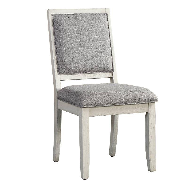 Set of 2 18" Canova Parsons Chairs White - Steve Silver Co.: Upholstered, Wood Legs, High Back