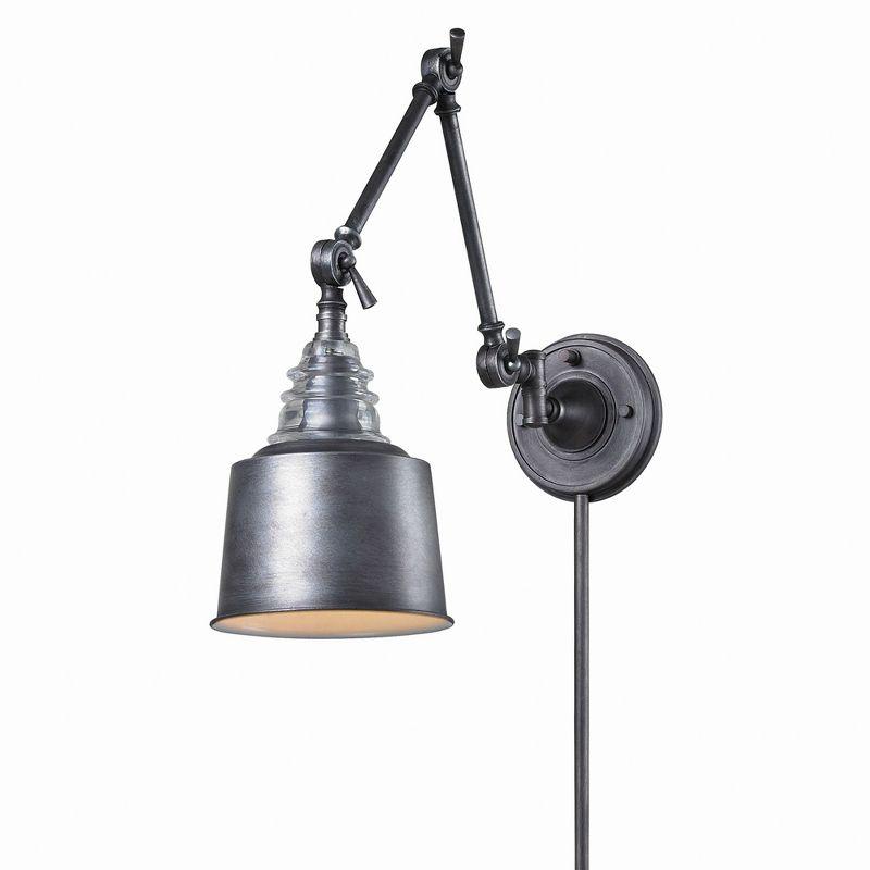 Elk Home Picton Gardens 1 - Light Swing Arm Lamp in  Weathered Zinc