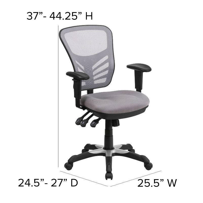 Flash Furniture Mid-Back Mesh Multifunction Executive Swivel Ergonomic Office Chair with Adjustable Arms