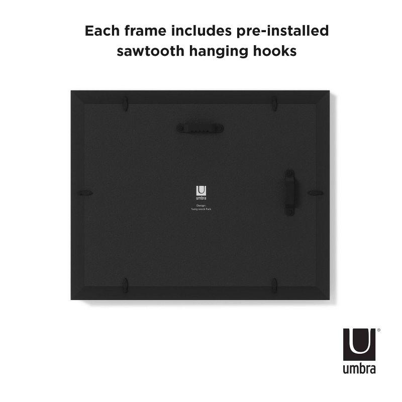 Mingle Gallery Picture Frames Set Black - Umbra: Modern Wall Collage, Multi-Size Photo Display, Sawtooth Mount