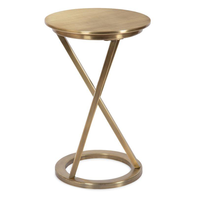 Kate and Laurel Aja Round Metal Side Table, 15x15x23, Gold