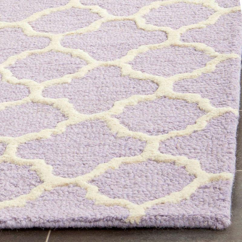 Ivory Hand-Tufted Wool Rectangular Area Rug, 5' x 8'