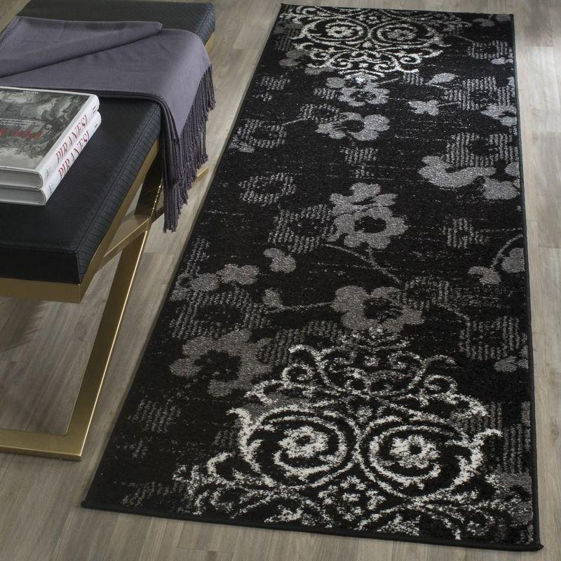 Adirondack ADR114 Machine Made Indoor Accent Rug - Black/Silver - 2'-6"x4' - Safavieh