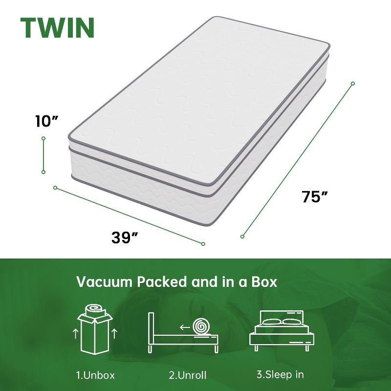 Twin 10-Inch White Innerspring Gel Memory Foam Mattress