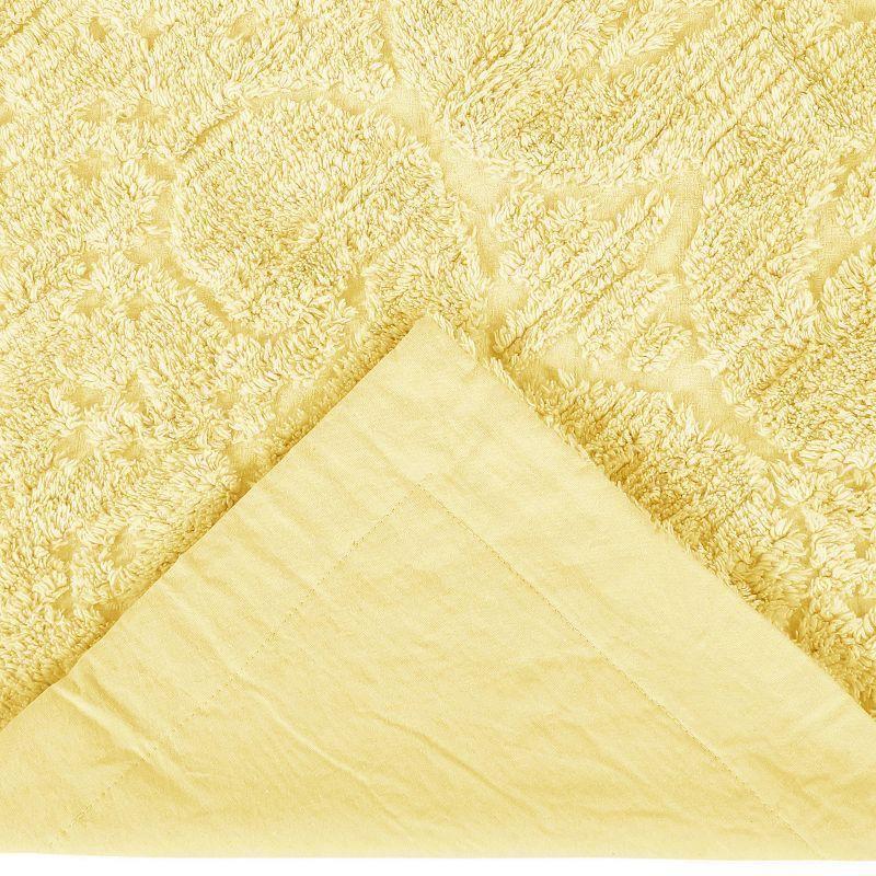 Euro Ashton Collection 100% Cotton Tufted Unique Luxurious Medallion Design Pillow Shams Yellow - Better Trends