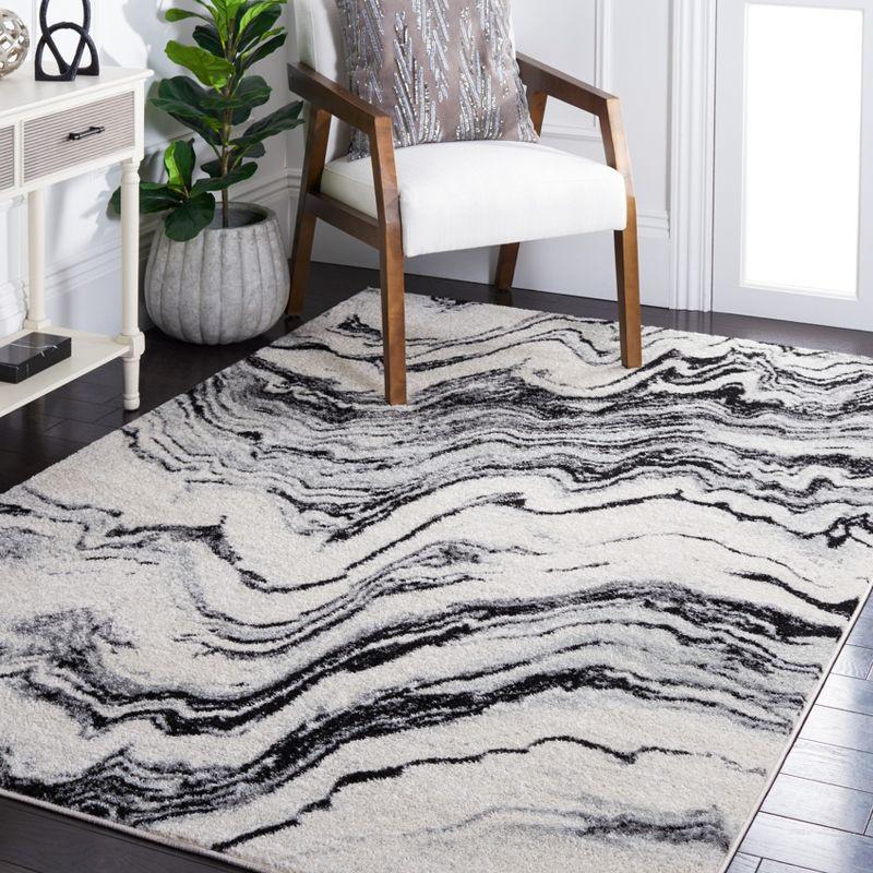 Tulum TUL274 Power Loomed Area Rug - Ivory/Black - 6'7"x6'7" - Safavieh.