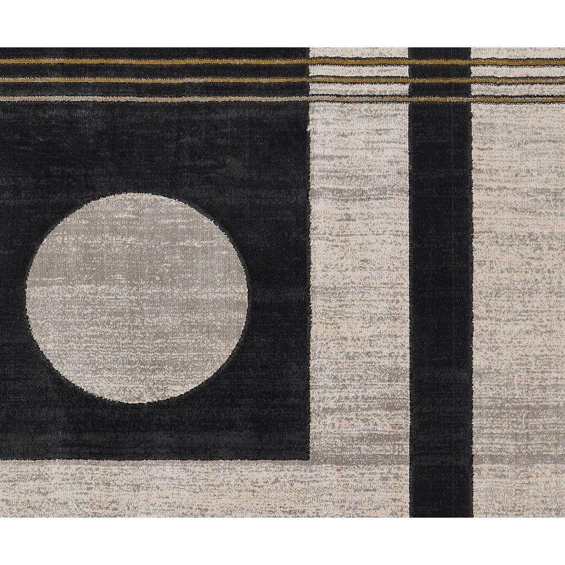 Momeni 2'2"x7'7" Edition Angular Machine Loomed Runner Rug Charcoal Gray: Geometric Polyester Indoor Low Pile Rug