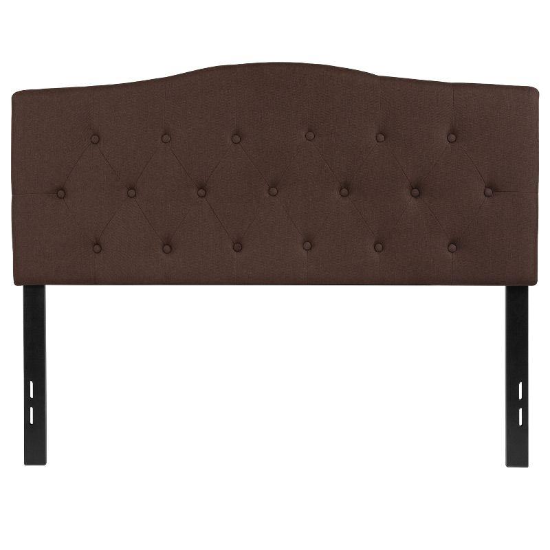Flash Furniture Cambridge Tufted Upholstered Full Size Headboard in Dark Brown Fabric