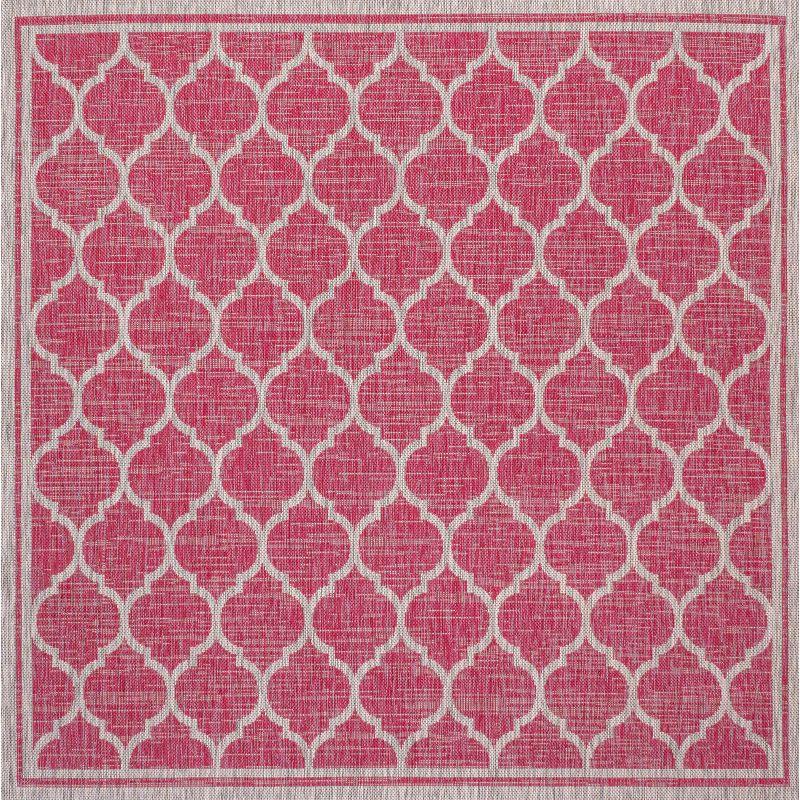 Trebol Moroccan Trellis Textured Weave Indoor/Outdoor Area Rug - JONATHAN Y