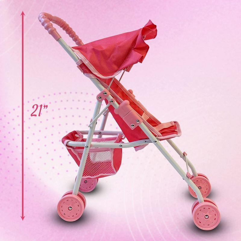 The New York Doll Collection Baby Doll Stroller My First Toy Stroller Pink