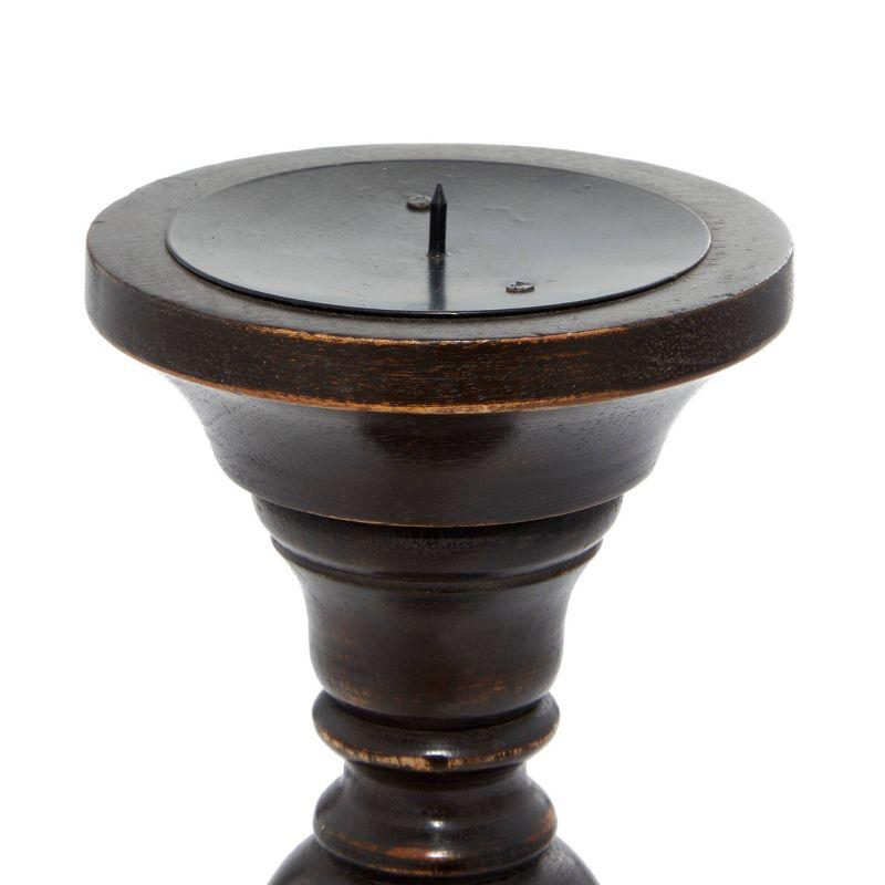 3 Piece Wood Tabletop Candlestick Set