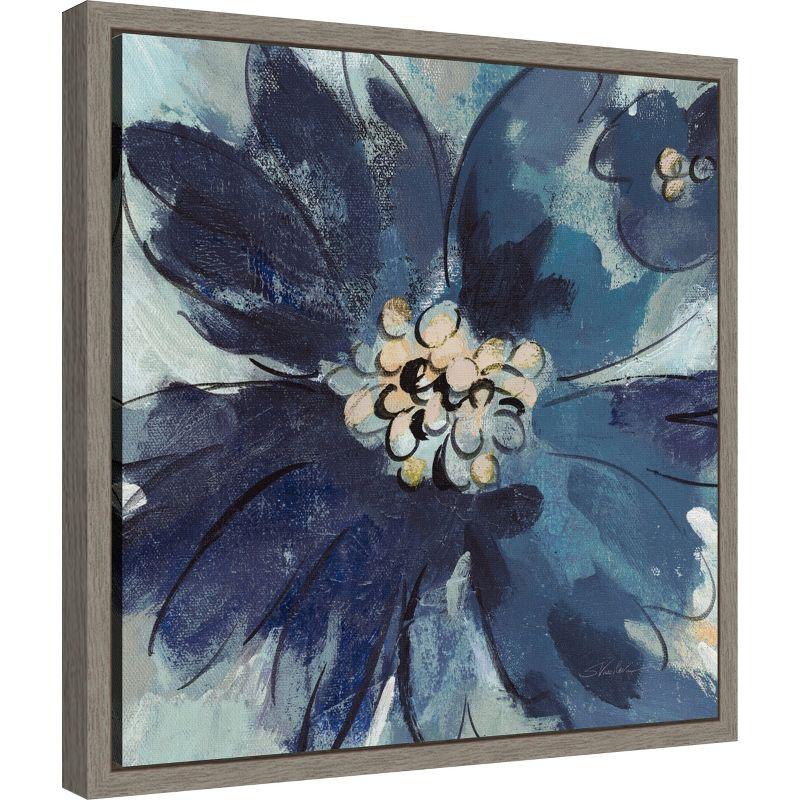 Amanti Art Inky Floral III Cool by Silvia Vassileva Canvas Wall Art Print Framed 16 x 16-in.