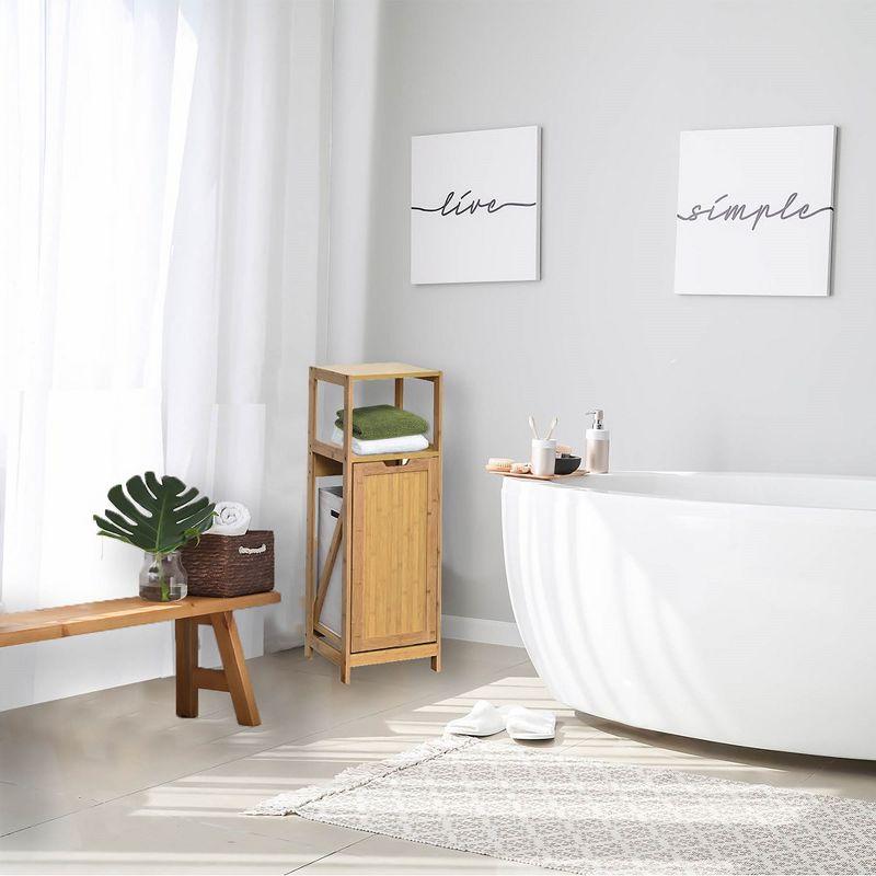 Evideco Miami Tilt-Out Cabinet Laundry Hamper with Basket and Shelves