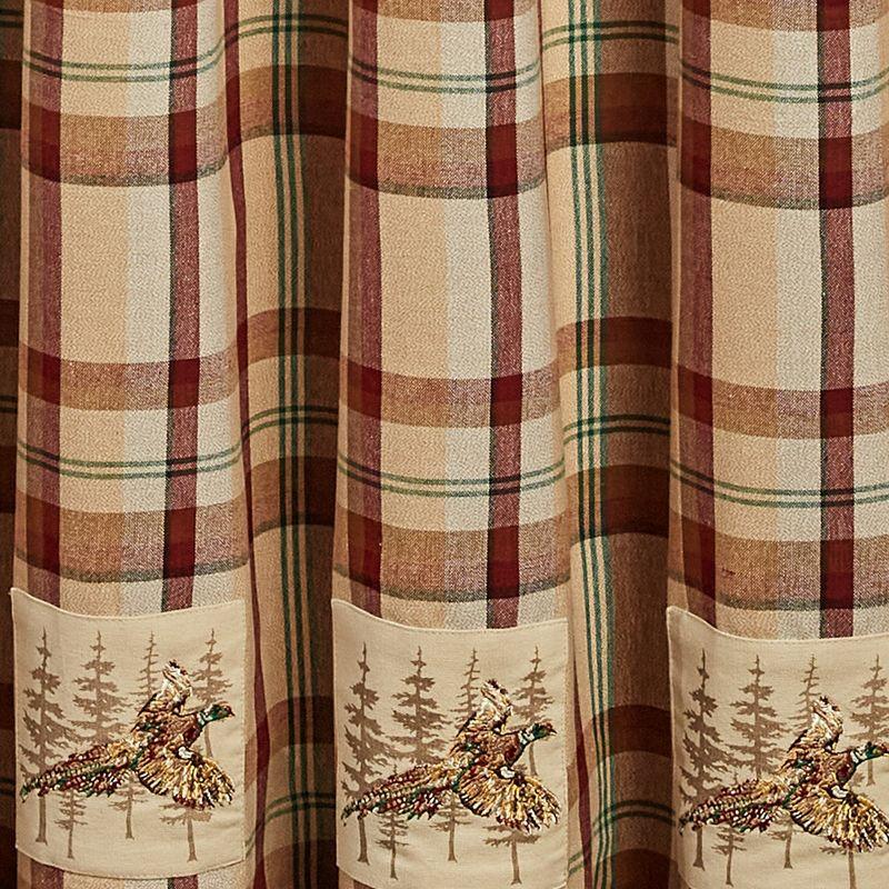 Park Designs Gamekeeper Plaid Pheasant Patch Shower Curtain