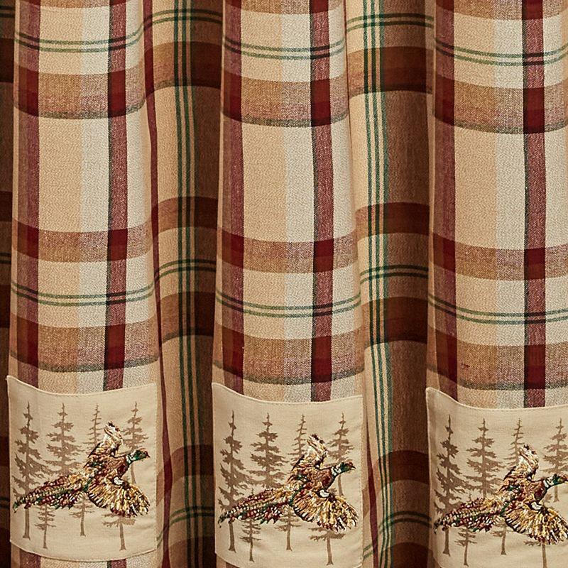 Park Designs Gamekeeper Plaid Pheasant Patch Shower Curtain