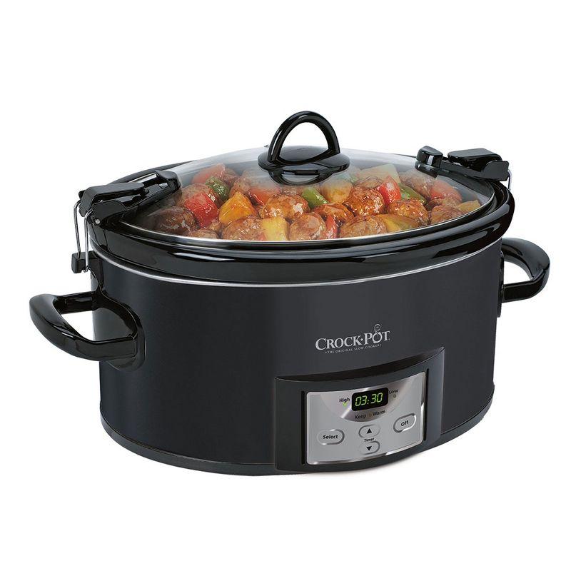 Black 7-Quart Programmable Slow Cooker with Digital Display