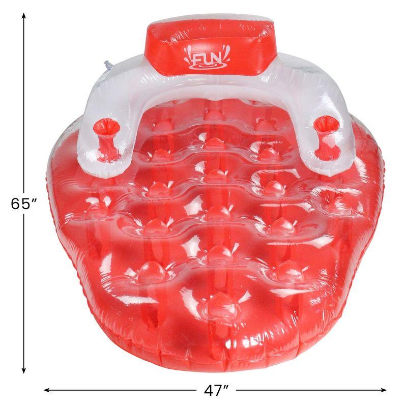 Pool Central 65" Inflatable 1-Person Strawberry Shaped Swimming Pool Water Lounge - Red/White