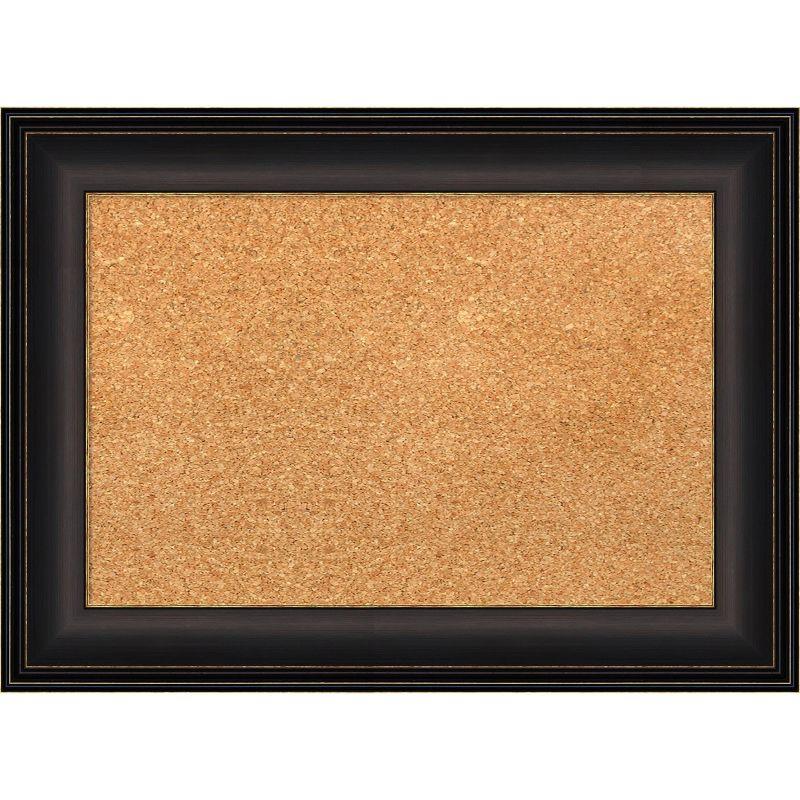 Natural Cork Bulletin Board with Oil Rubbed Bronze Frame