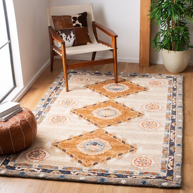 Aspen APN126 Hand Tufted Indoor Accent Rug - Brown/Blue - 3'x3' - Safavieh