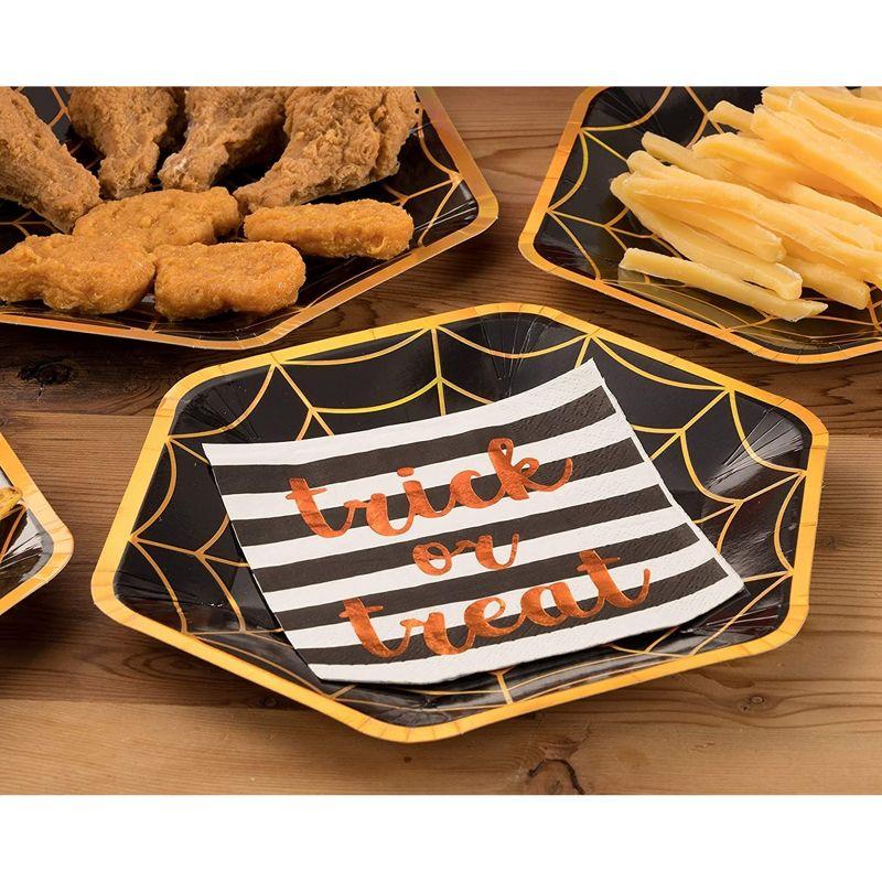 Blue Panda 50 Pack Halloween Cocktail Napkins, 3-Ply Trick or Treat Napkins for Spooky Halloween Decors and Party Supplies, 5x5 In