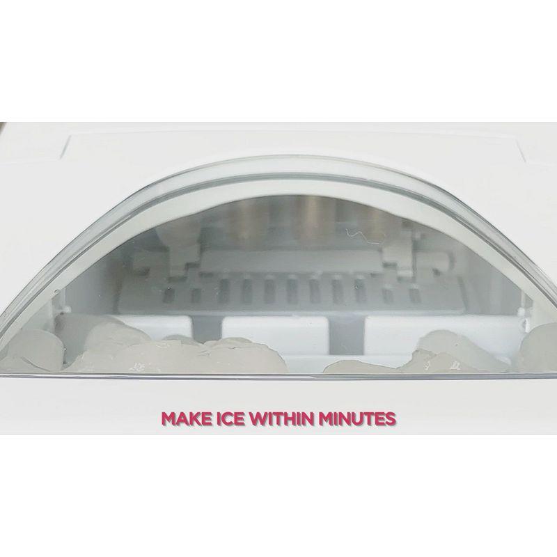 Frigidaire Small Appliances Ice Maker with 26 lbs. Capacity Countertop Stainless Steel Ice Maker with Transparent Window