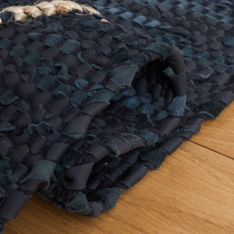 Vintage Leather VTL801 Hand Woven Area Rug - Black/Natural - 5'x8' - Safavieh.