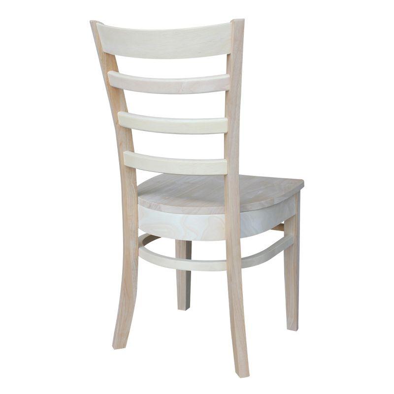 Set of 2 White High Ladderback Wood Side Chairs