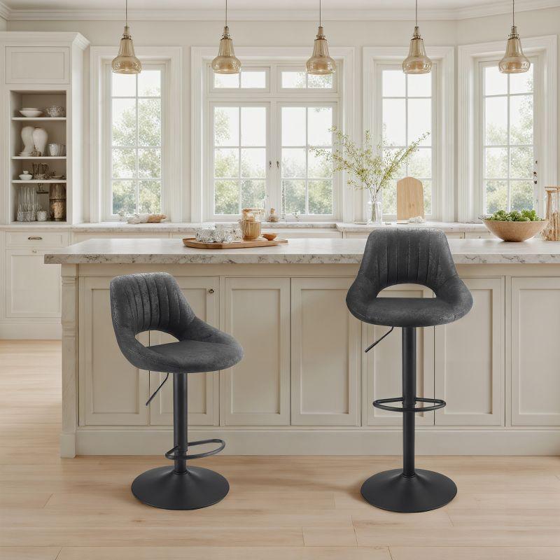 17 Stories Set of 2 Open Backrest Adjustable Swivel Barstools