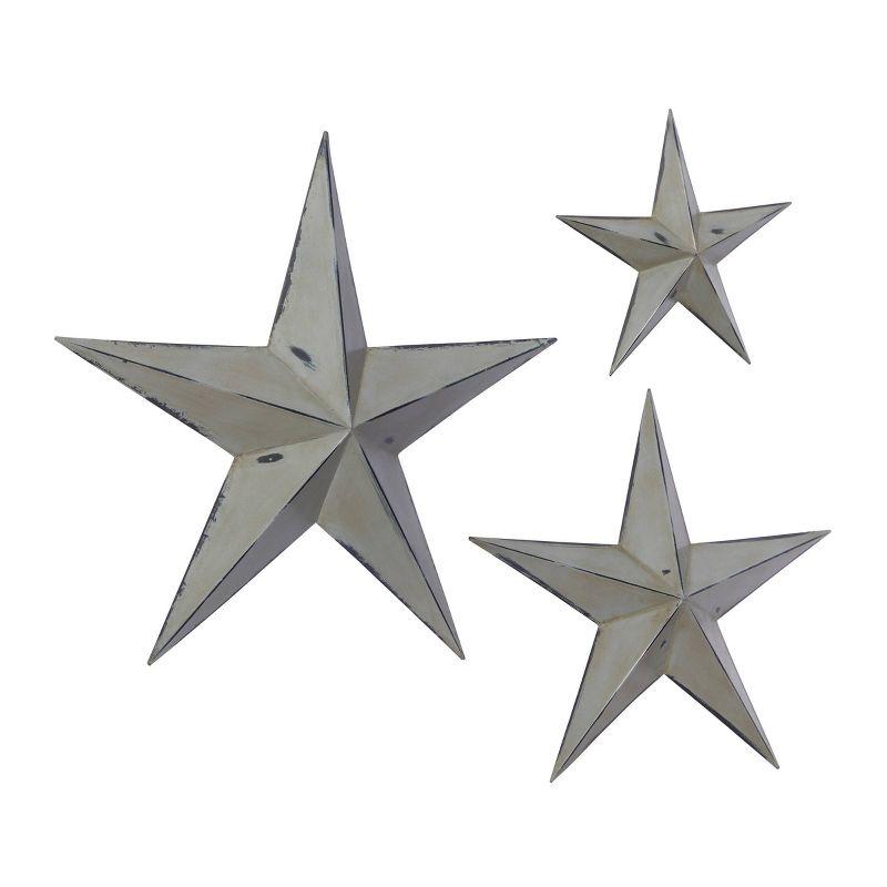 Set of 3 Metal Stars Indoor Outdoor Wall Decors - Olivia & May