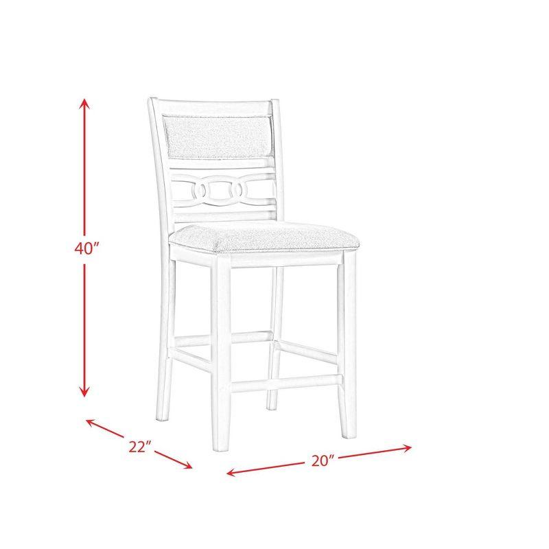 Bisque Finish Upholstered Wood Side Chair Set with Gray Seats