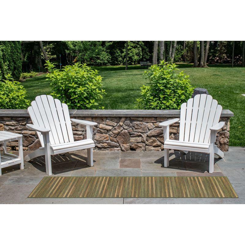Liora Manne Marina Stripes Indoor/Outdoor Rug Green 1'11" x 7'6"