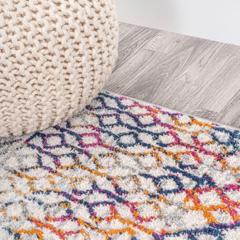 2' x 8' Arta Moroccan Vintage Geometric Rug Runner Rug, Multi/Cream - JONATHAN Y